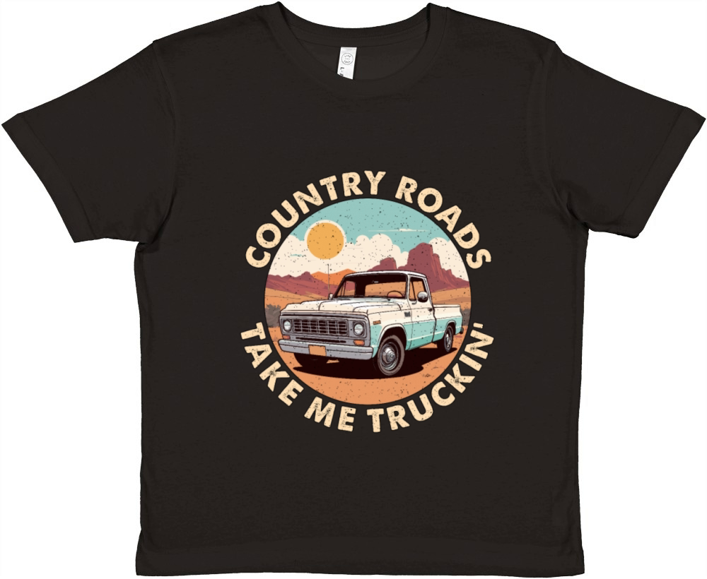 Pickup Truck Country Roads Take Off-Road Vehicle Premium Kids Crewneck T-shirt