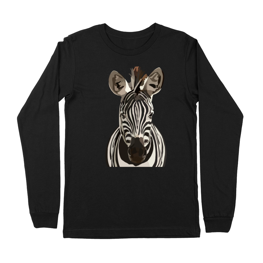 Zebra Hand Drawn Digital Art Painting Premium Long Sleeve