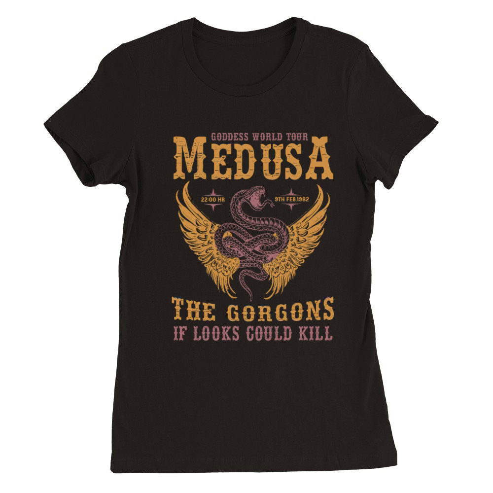 Medusa Distressed Band Tee Vintage Shirt Premium Womens Crewneck T-shirt