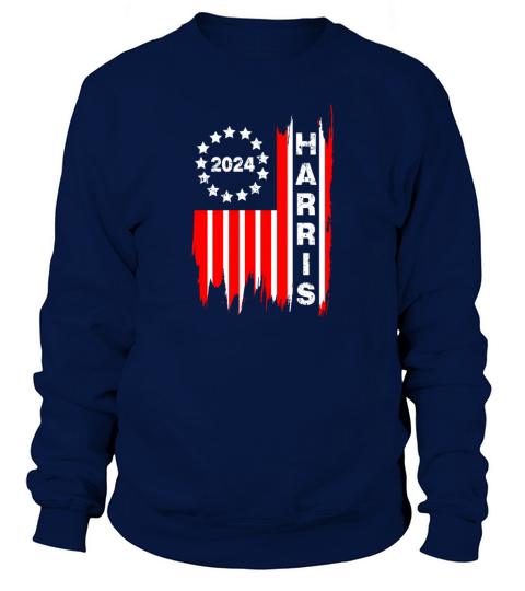 Kamala Harris 2024 PNG Vintage Us Flag Sweatshirt Unisex