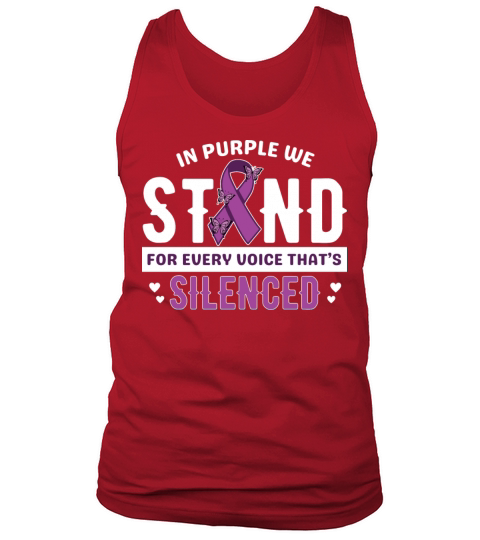 Purple ribbon Violence Awareness shirt design Tank Top Unisex