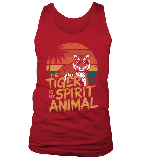 The Tiger Is My Spirit Animal Retro Sunset Tank Top Unisex