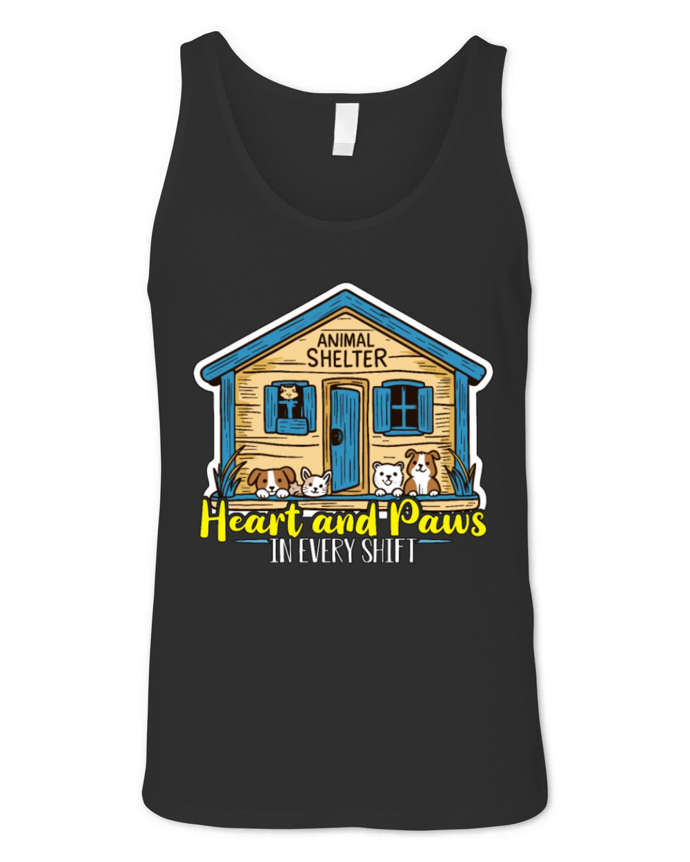 Animal Shelter Heart And Paws In Every Dog Owner Unisex Jersey Tank