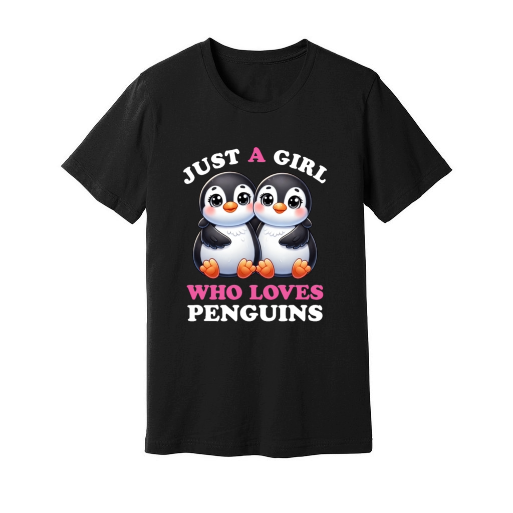 Just a Girl who Loves Penguins Women Penguin Lover Unisex Jersey Tee
