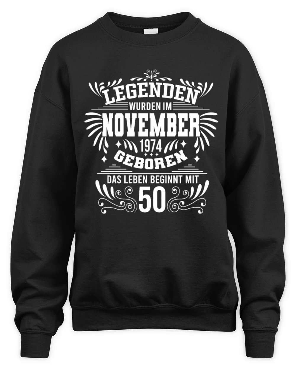 50 Birthday Legends Born 1974 November Retro Unisex Premium Crewneck Sweatshirt