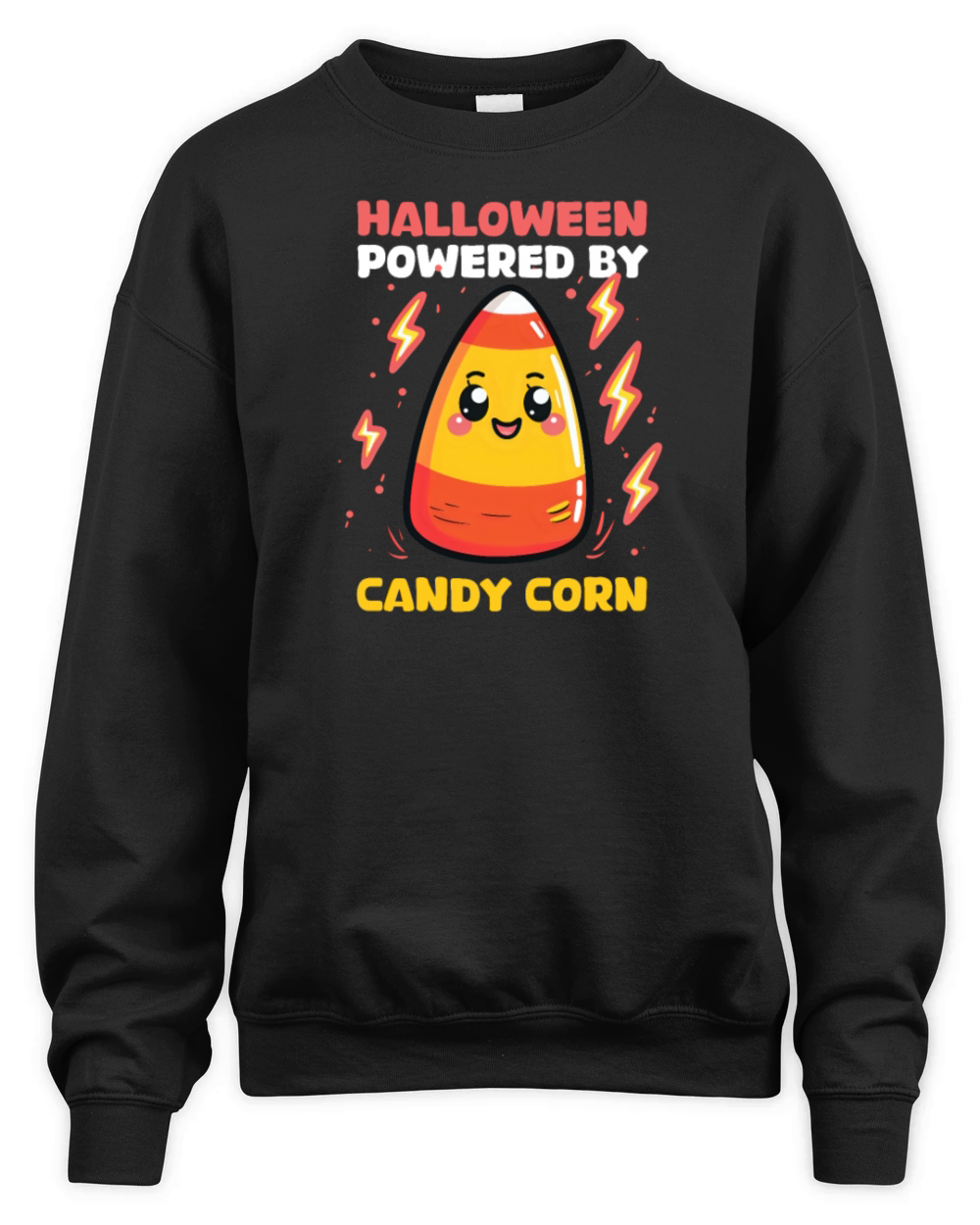 Candy Corn Halloween Powered By Candy Corn Unisex Premium Crewneck Sweatshirt