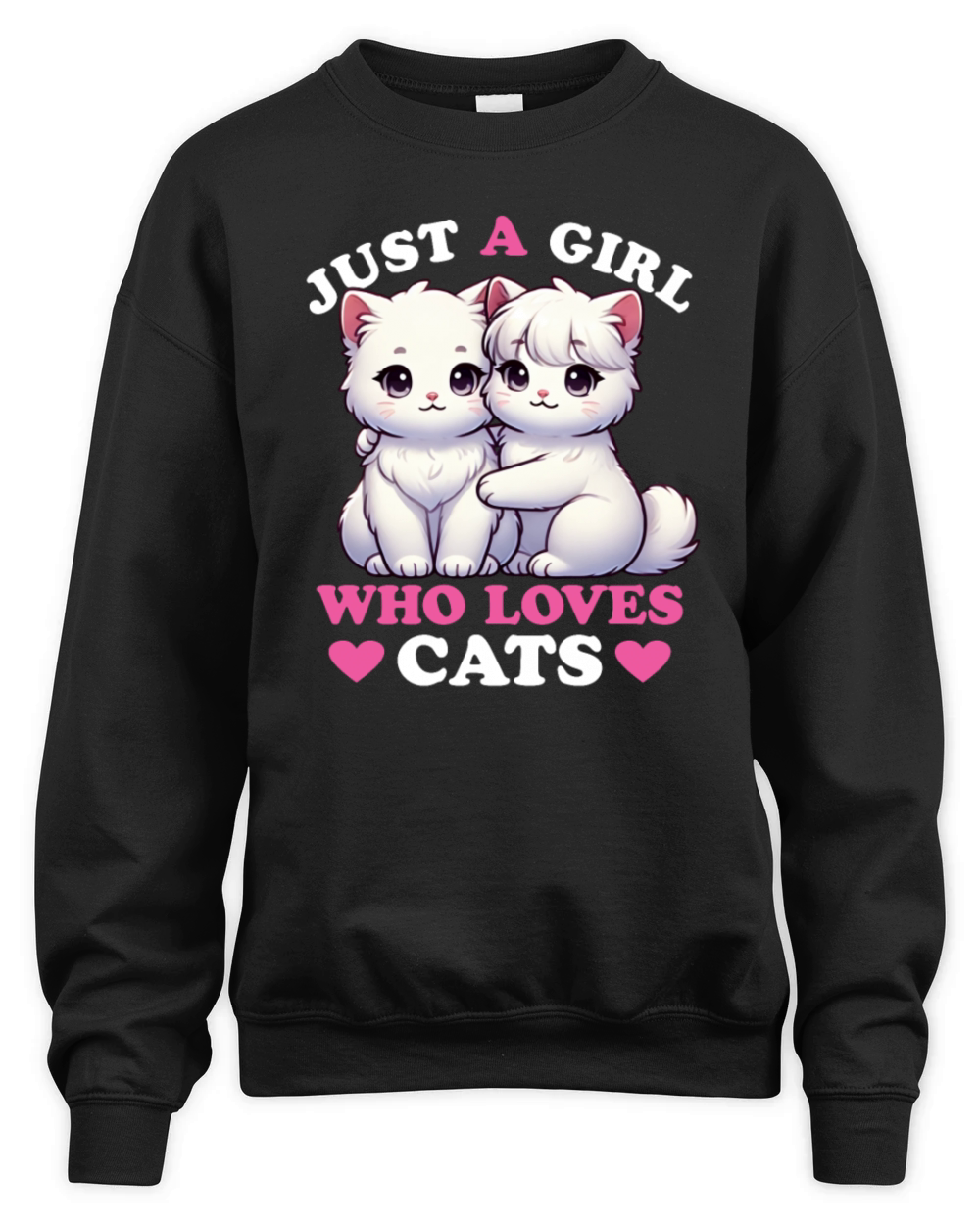 Just a Girl who Loves Cats Women Cat Lover Unisex Premium Crewneck Sweatshirt