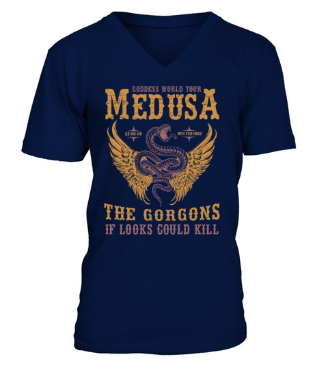 Medusa Distressed Band Tee Vintage Shirt V-Neck T-shirt