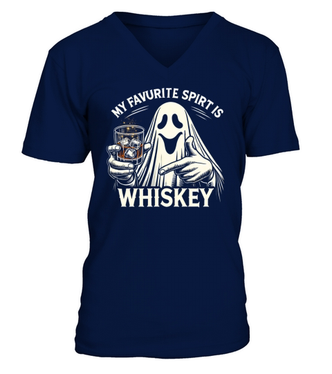 My Favorite Spirit is Whiskey retro Whiskey Lover V-Neck T-shirt