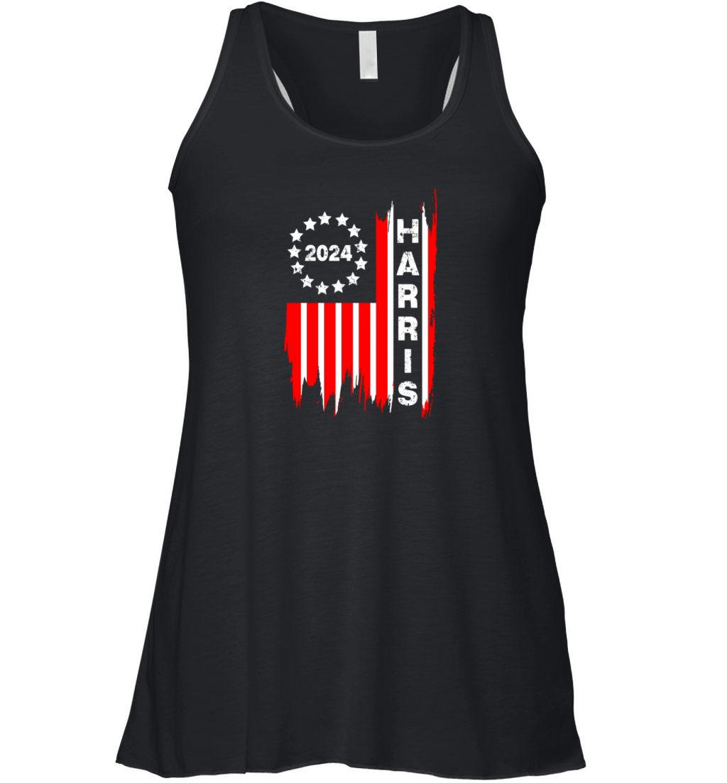 Kamala Harris 2024 PNG Vintage Us Flag Women's Flowy Tank Top