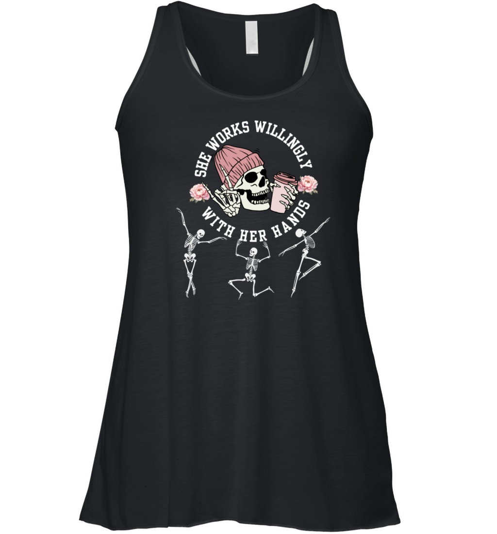 She Works Willingly With Her Hands Proverbs 31 Bak Women's Flowy Tank Top