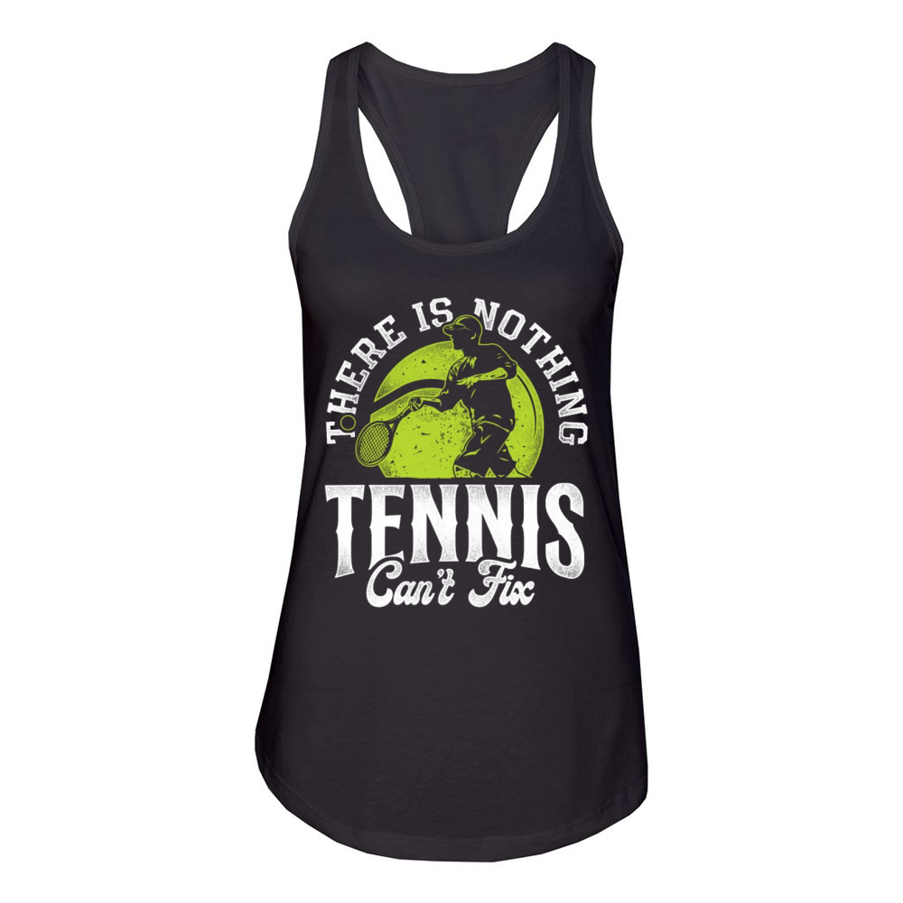 Funny Tennis Player Racket There Women's Racerback Tank
