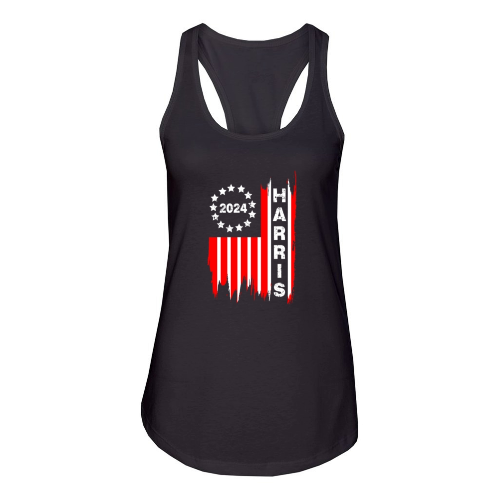 Kamala Harris 2024 PNG Vintage Us Flag Women's Racerback Tank