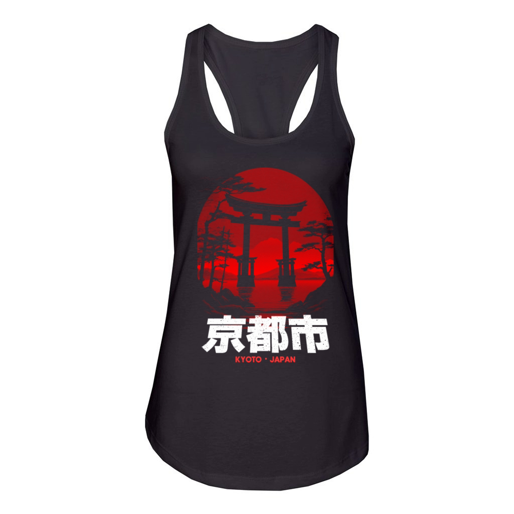 Kyoto City Japan Torii Honshu Kansai Region Nippon Women's Racerback Tank