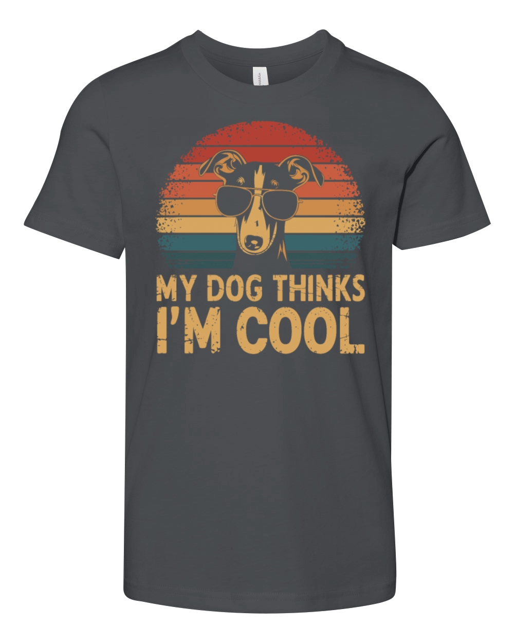 Whippet Dog My Dog Thinks Im Cool Youth Unisex Jersey Tee