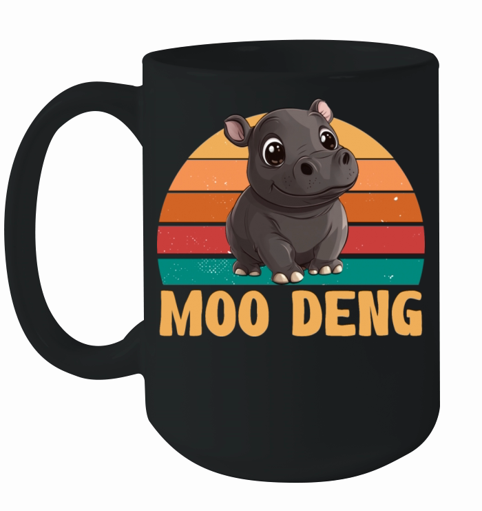Vintage Moo Deng Baby Hippo Zoo Baby Hippo MooDeng Ceramic Mug