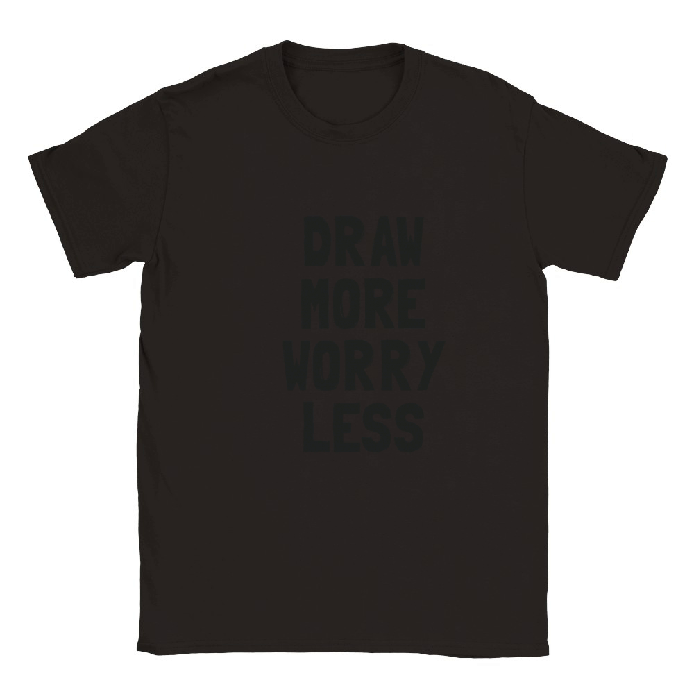 Draw More Worry Less - Creative Inspiration Quote Classic Kids Crewneck T-shirt