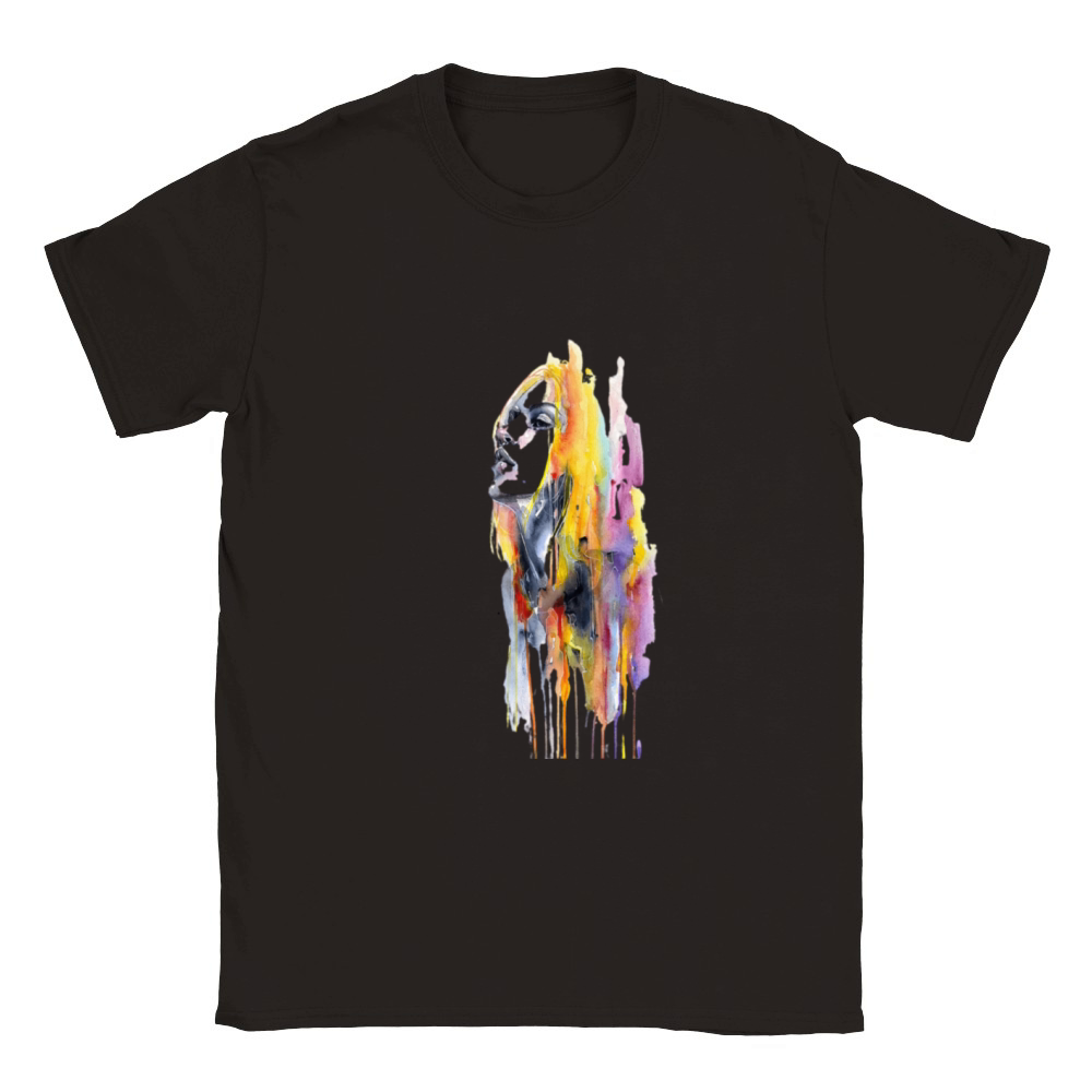 Women Watercolor Painting Classic Kids Crewneck T-shirt