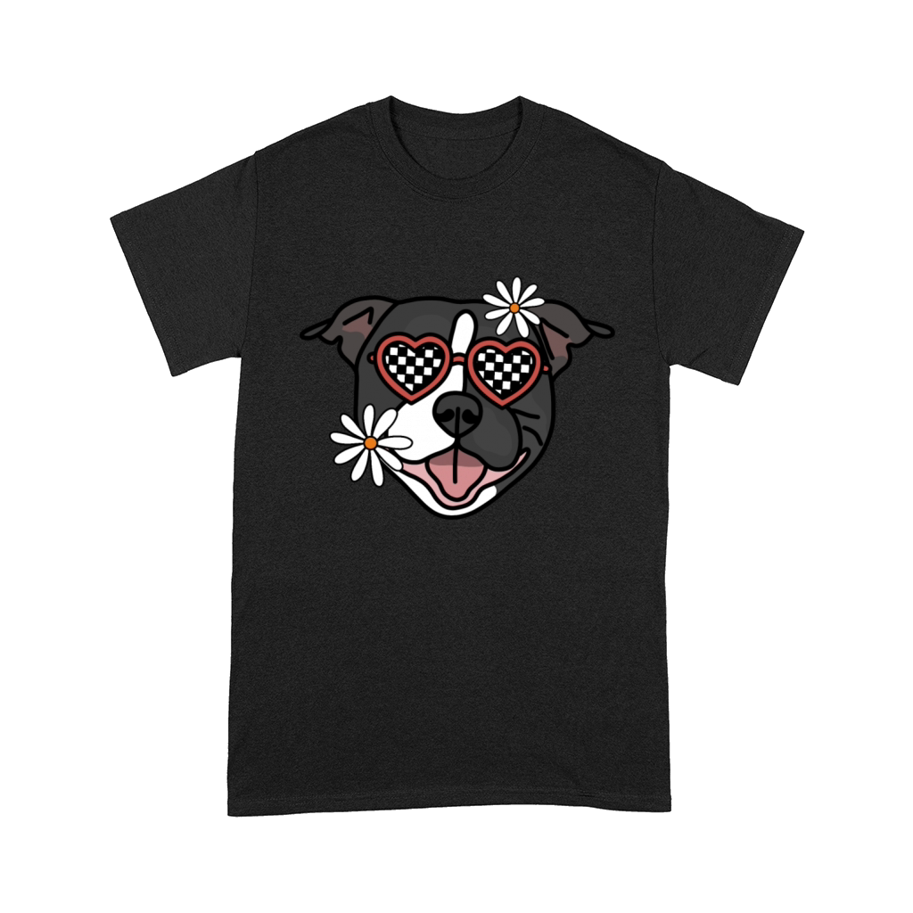 Staffordshire Black Retro Dog Comfort T-shirt