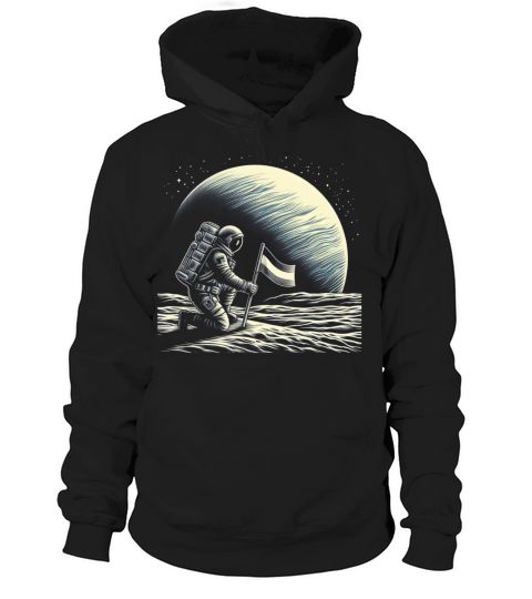 Retro Astronaut on Planet Space Adventure Hoodie Unisex