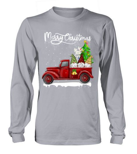 Merry Christmas Vintage Red Truck Gnomes Long sleeved Unisex