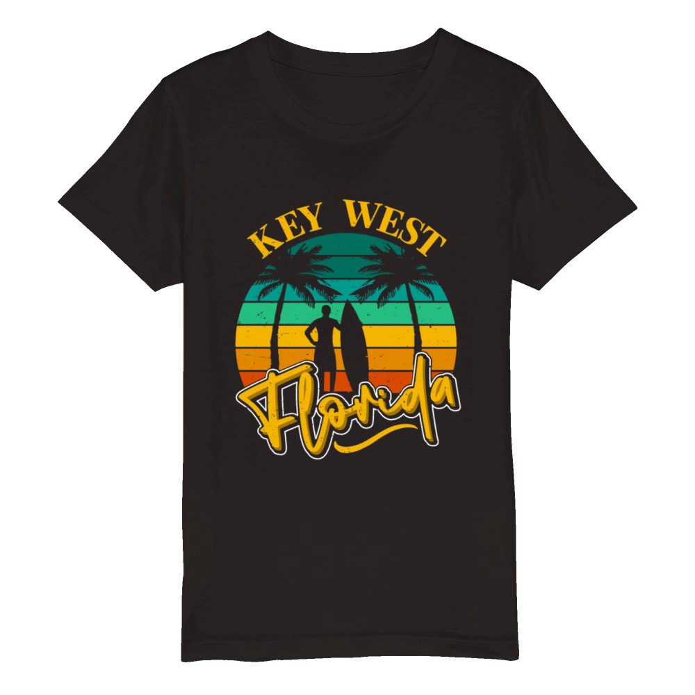 KEY-WEST FLORDIA SURFING WEST KEYS SURFER OUTFIT Organic Kids Crewneck T-shirt