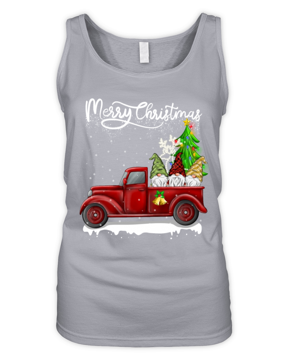 Merry Christmas Vintage Red Truck Gnomes Organic Women's Tank Top