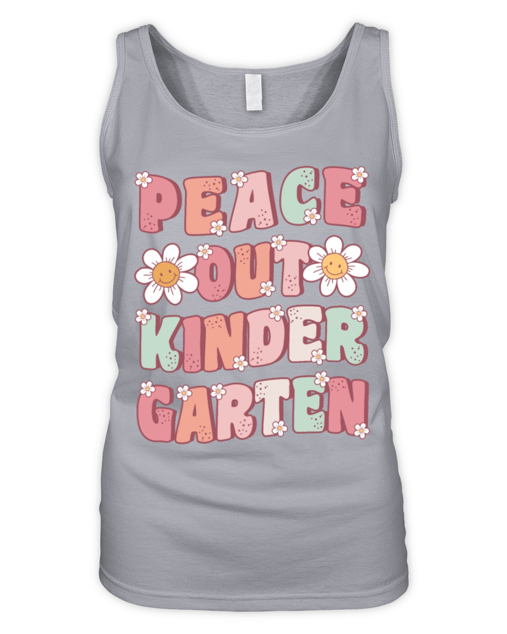 Peace Out Kindergarten Groovy Last Day Organic Women's Tank Top