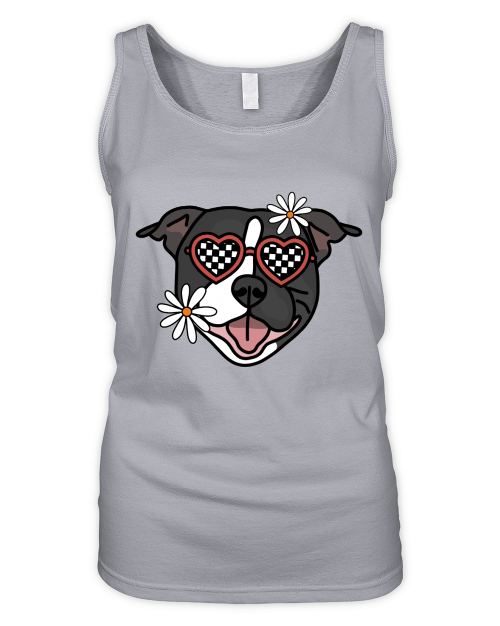 Staffordshire Black Retro Dog Organic Women's Tank Top