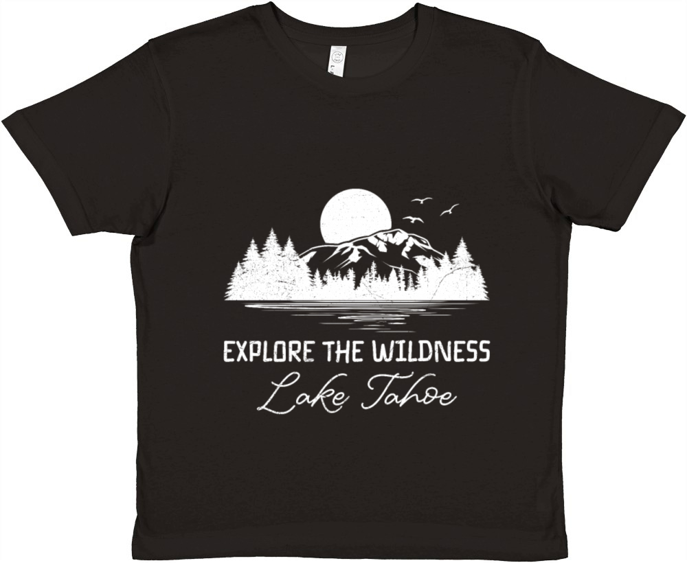 California EXPLORE THE WILDERNESS LAKE TAHOE Premium Kids Crewneck T-shirt