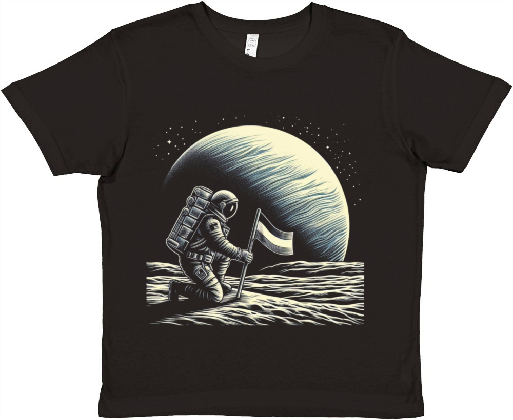 Retro Astronaut on Planet Space Adventure Premium Kids Crewneck T-shirt