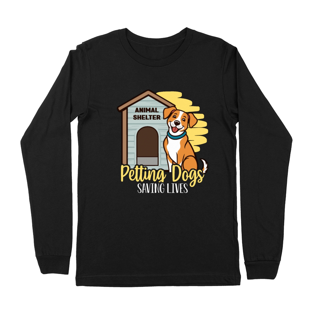 Animal Shelter Petting Dogs Saving Lives Dog Lover Premium Long Sleeve