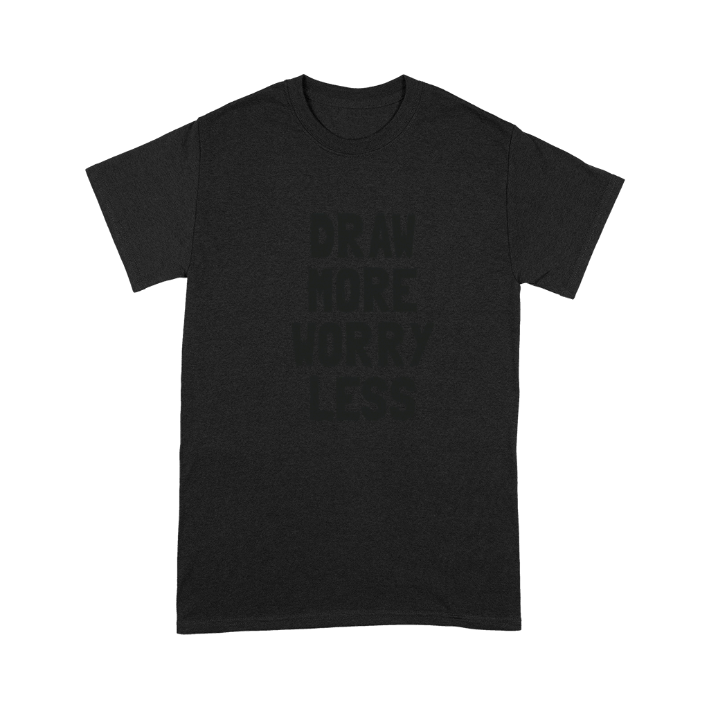 Draw More Worry Less - Creative Inspiration Quote Premium T-shirt