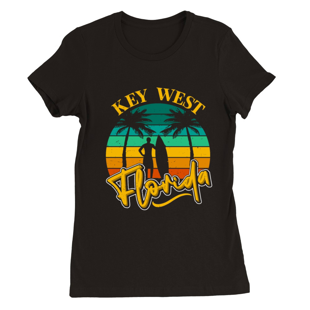 KEY-WEST FLORDIA SURFING WEST KEYS SURFER OUTFIT Premium Womens Crewneck T-shirt