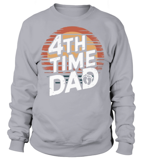 Vintage Retro Sunset 4th Fourth Time Dad est 2024 Sweatshirt Unisex