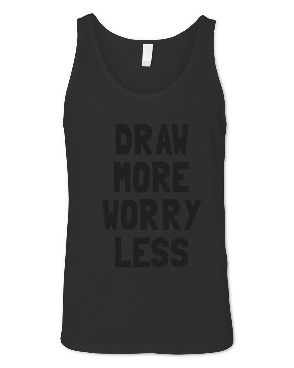 Draw More Worry Less - Creative Inspiration Quote Unisex Jersey Tank