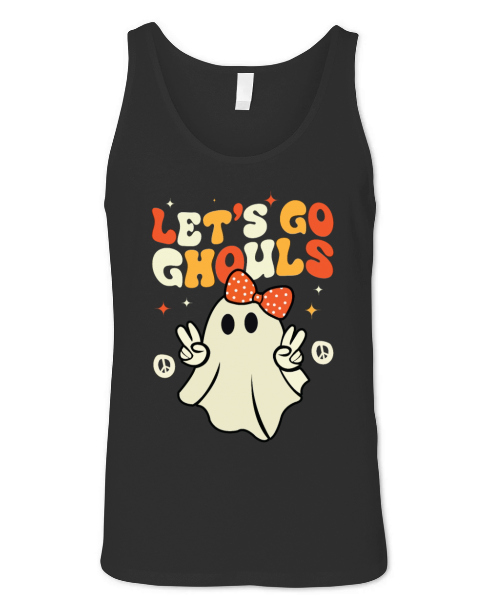 Halloween Lets Go Ghouls Ghost Retro Costume Unisex Jersey Tank