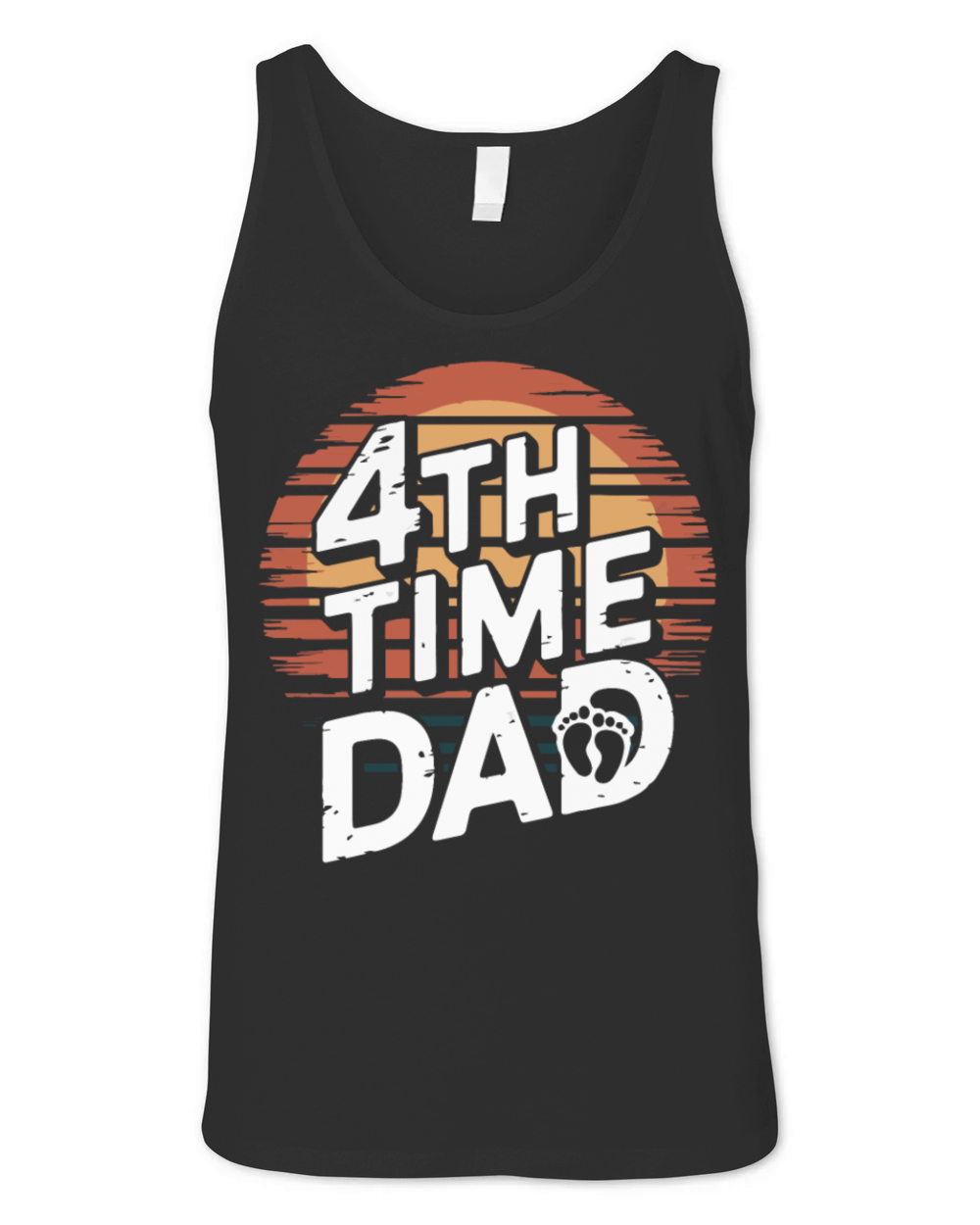 Vintage Retro Sunset 4th Fourth Time Dad est 2024 Unisex Jersey Tank