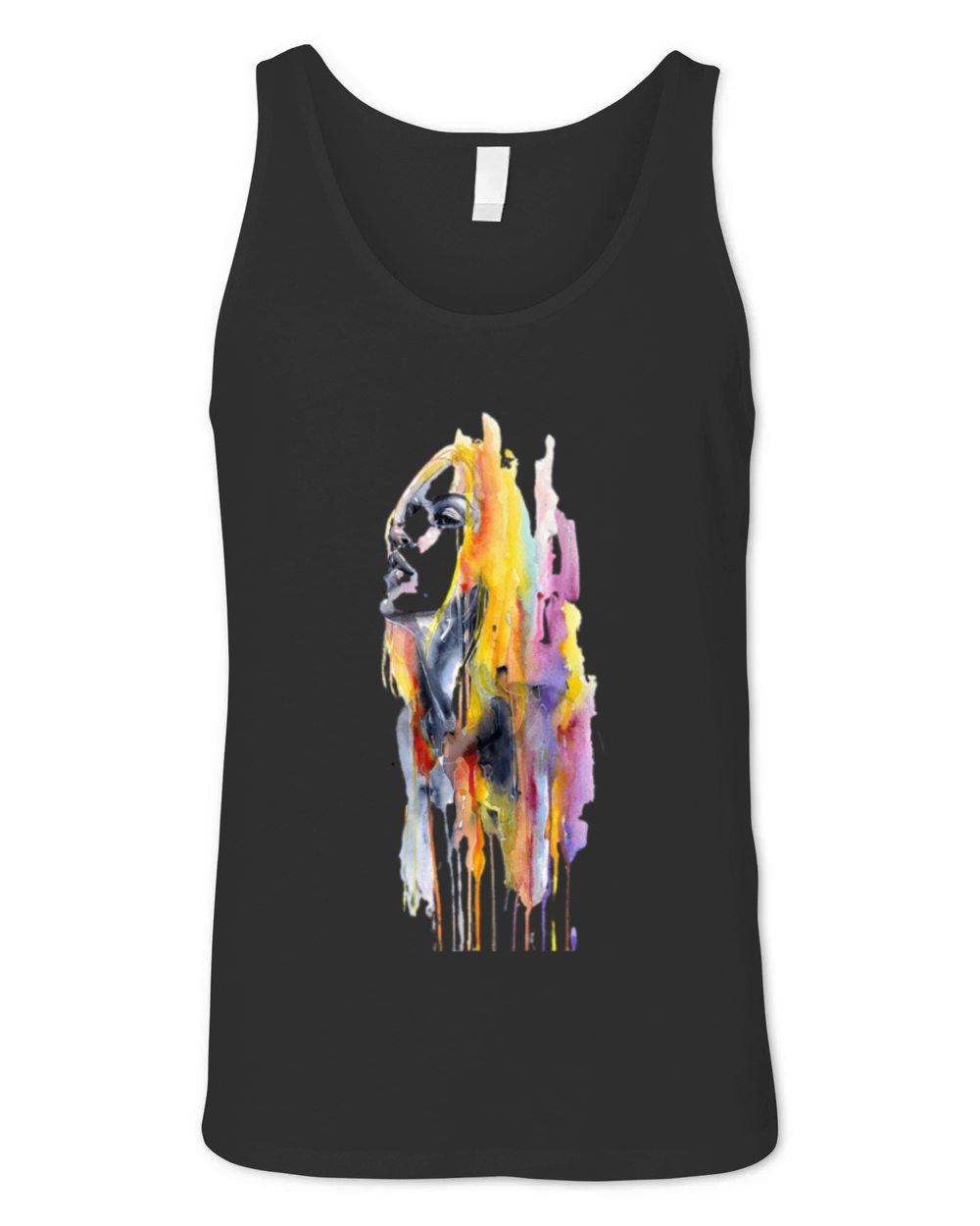Women Watercolor Painting Unisex Jersey Tank