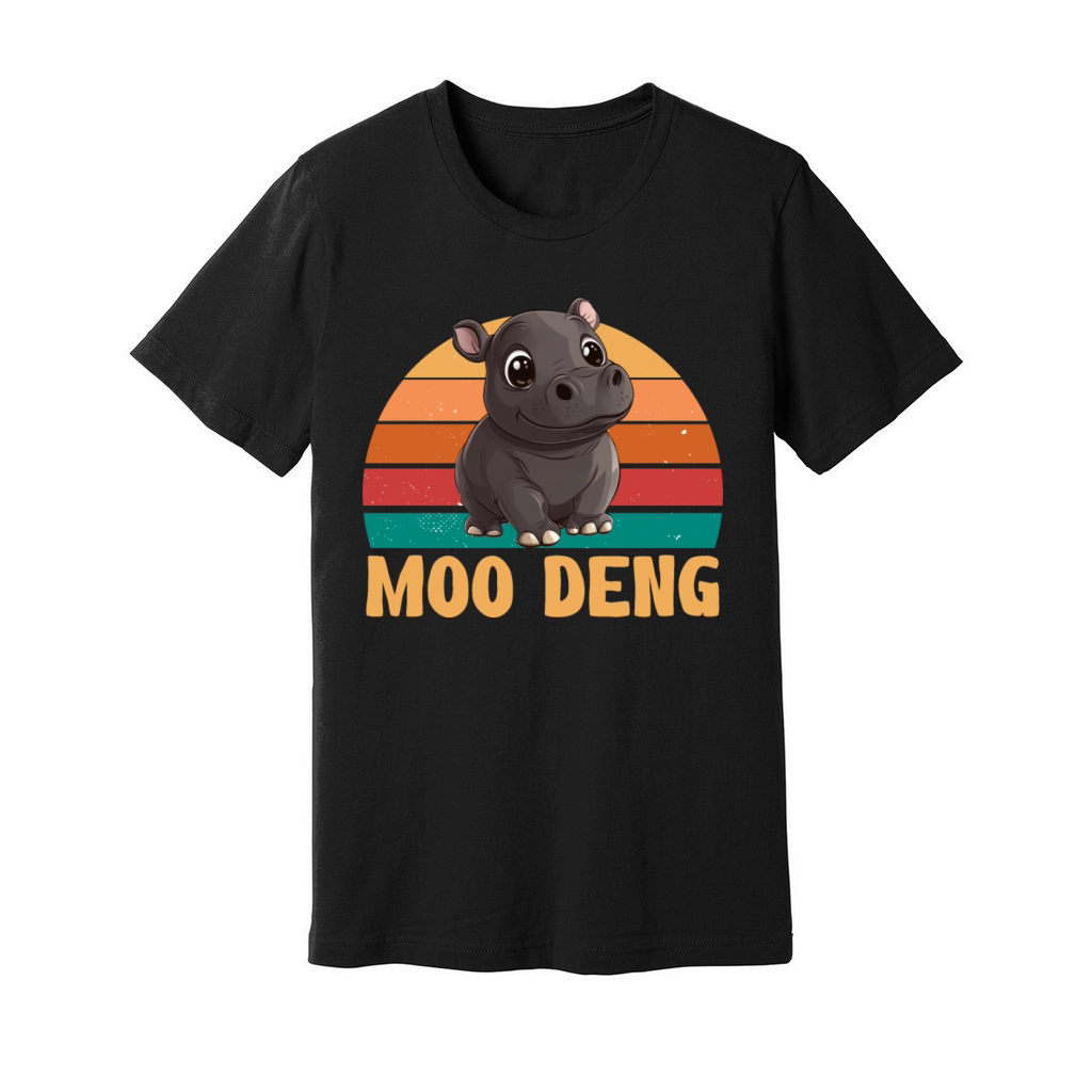 Vintage Moo Deng Baby Hippo Zoo Baby Hippo MooDeng Unisex Jersey Tee