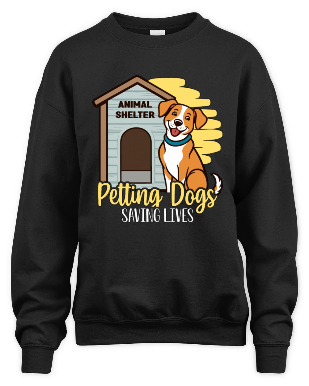 Animal Shelter Petting Dogs Saving Lives Dog Lover Unisex Premium Crewneck Sweatshirt