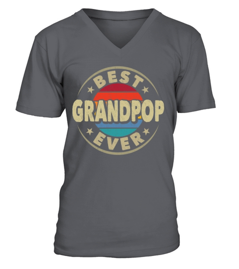 Best Grandpop Ever Vintage Grandpa Fathers Day V-Neck T-shirt