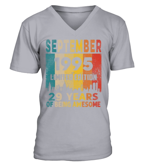 Born in SEPTEMBER 1995 Vintage 29th Birthday Gift V-Neck T-shirt