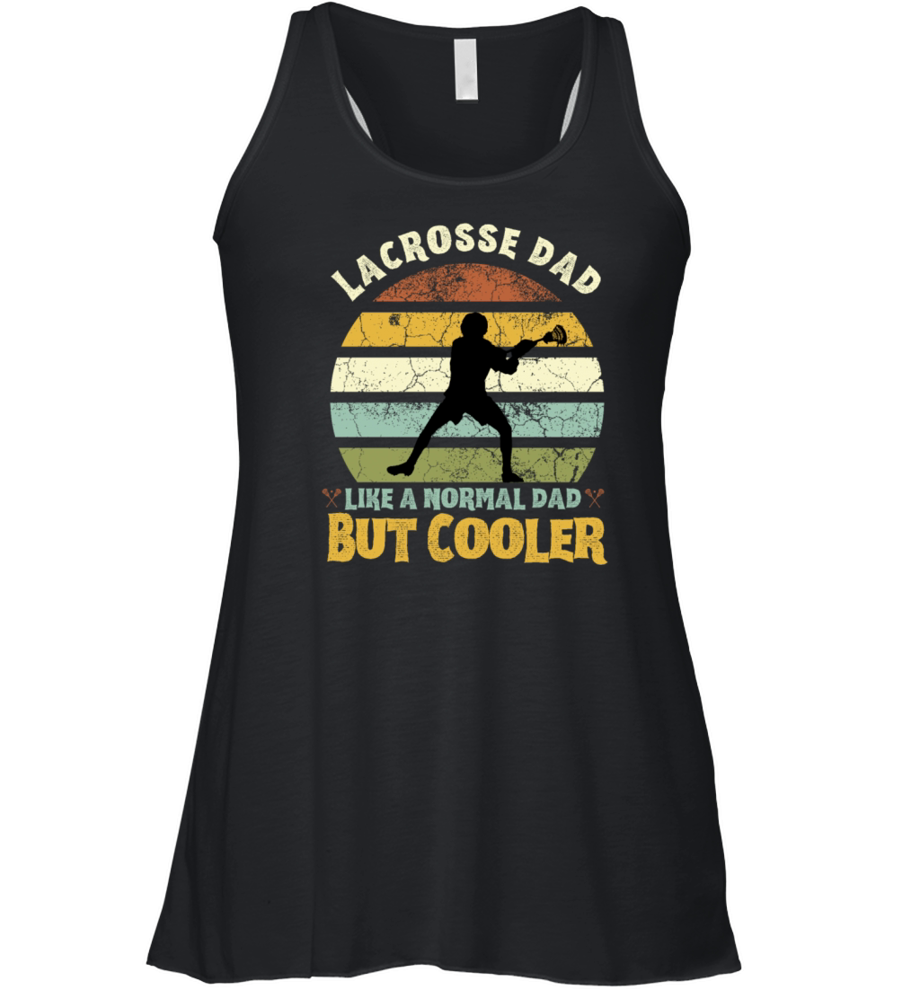 Retro Lacrosse Dad Regular Dad But Cooler Gifts Women's Flowy Tank Top