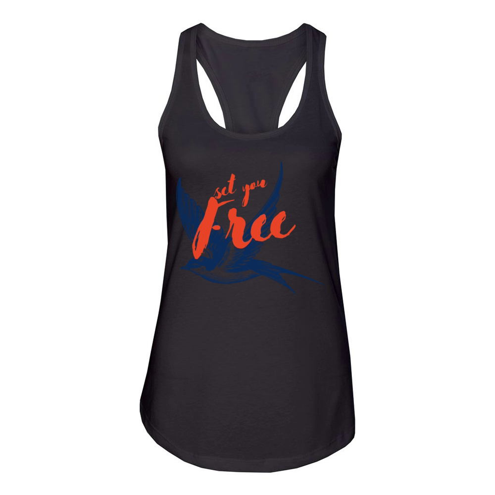 bird set you free Illustration Women's Racerback Tank