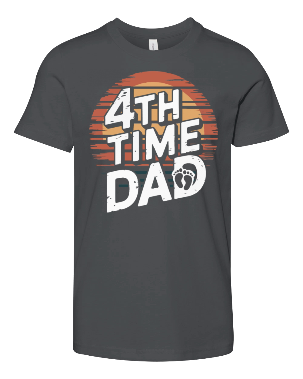 Vintage Retro Sunset 4th Fourth Time Dad est 2024 Youth Unisex Jersey Tee