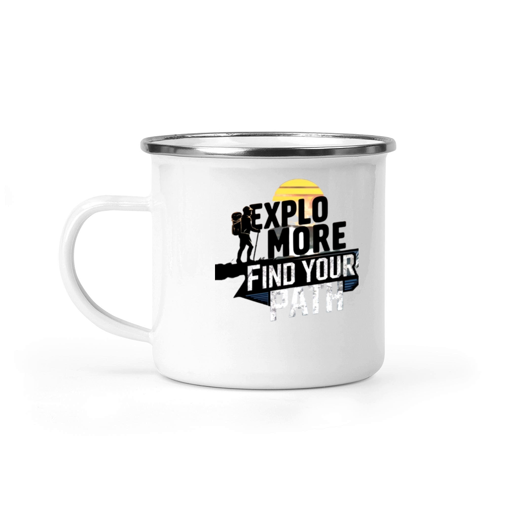 A Silhouette of a Person Holding a Stick T-Shirt Camping Mug