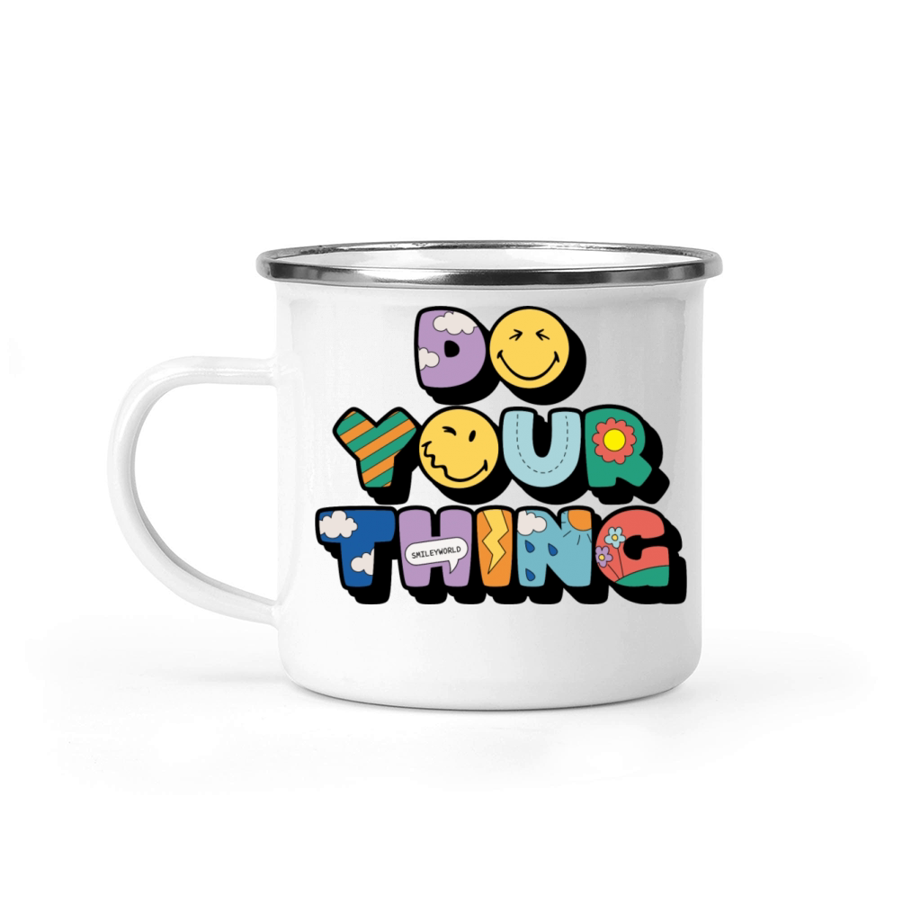 SmileyWorld Do Your Thing Colourful Letters Camping Mug