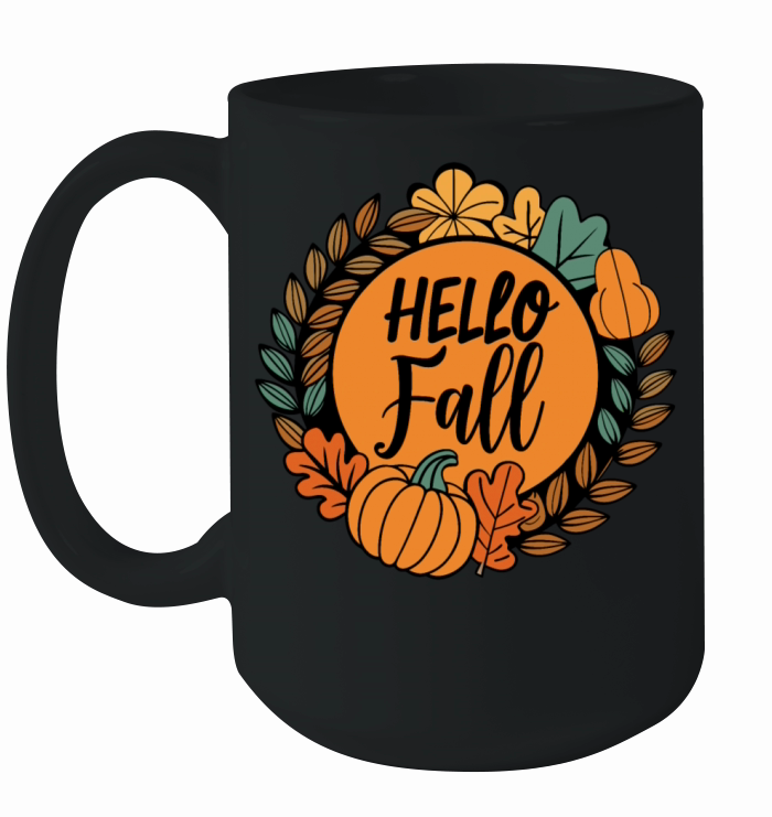 Hallo Fall Halloween Typography Vector V 01 Ceramic Mug