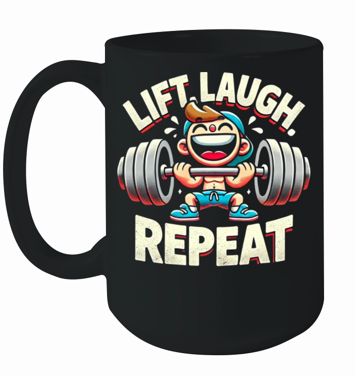 Lift Laugh Repeat - Funny Gym Ceramic Mug